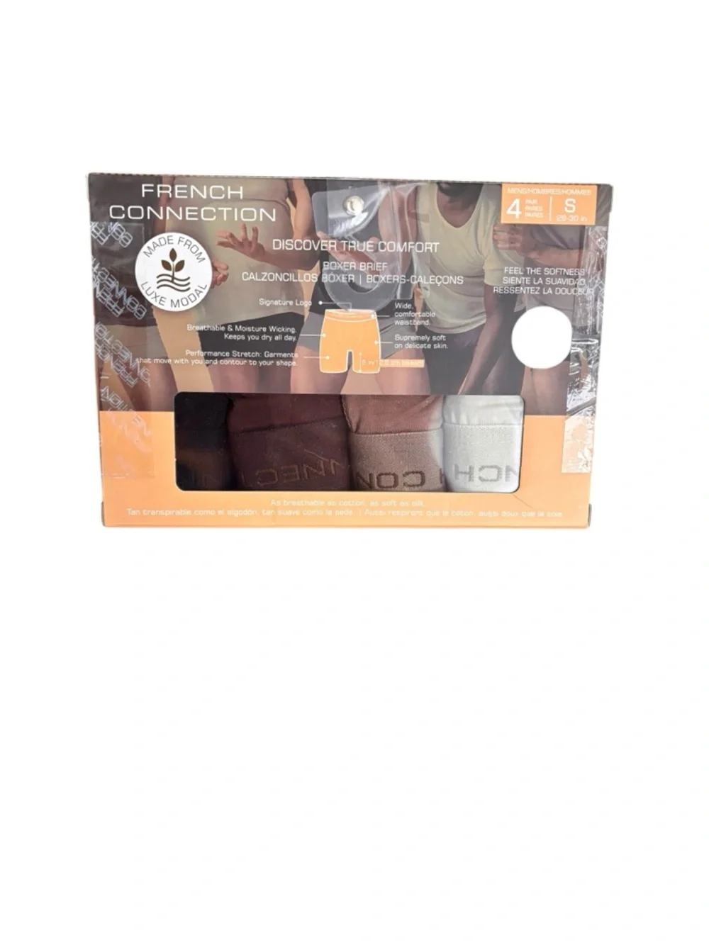 French Connection 4-Pack Men's Boxers - Nude Palette Size Small NWT